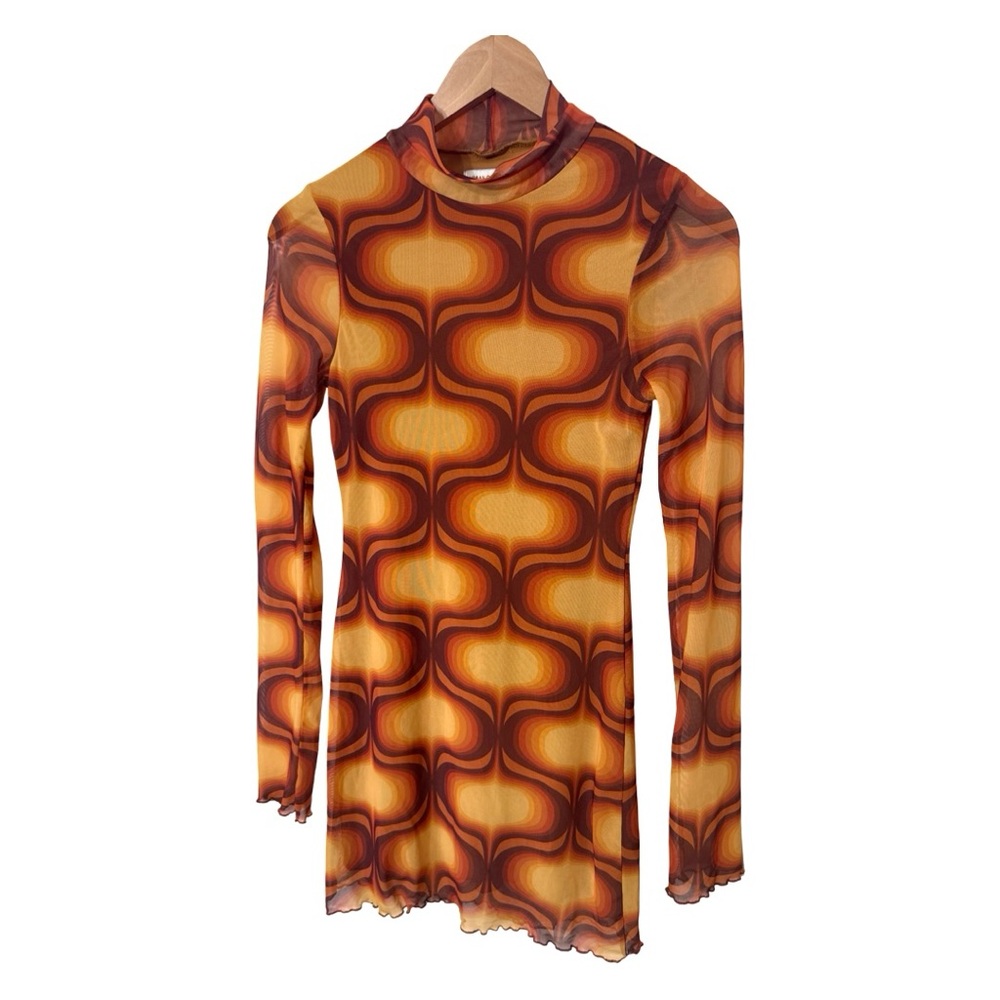 URBAN OUTFITTERS 70’s Style Print Mini Dress Size Small